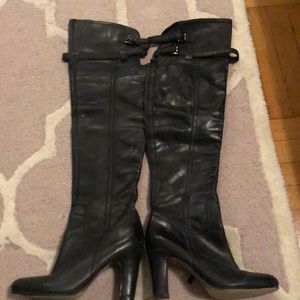 Sam Edelman over the knee black leather boots